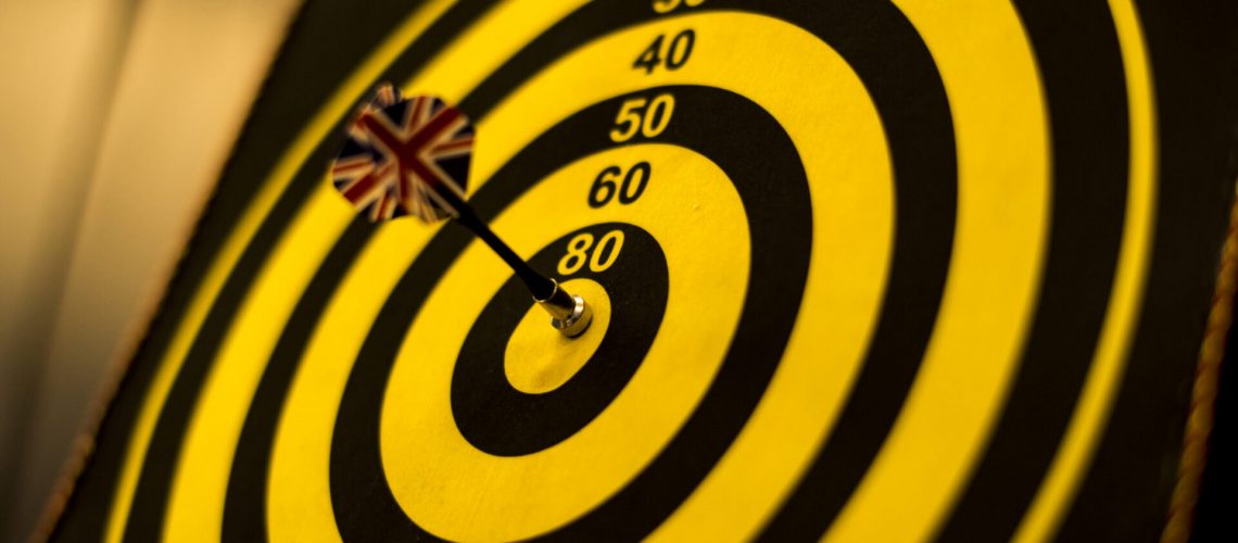 Bullseye score on a dartboard